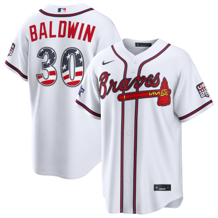2026 All-Star Edition Stars & Stripes Men's Atlanta Braves Drake Baldwin Nike White Stadium Jersey
