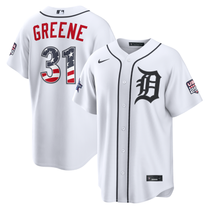 2026 All-Star Edition Stars & Stripes Men's Detroit Tigers Riley Greene Nike White Stadium Jersey