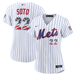 2026 All-Star Edition Stars & Stripes Women's New York Mets Juan Soto Nike White Stadium Jersey