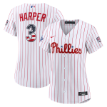 2026 All-Star Edition Stars & Stripes Women's Philadelphia Phillies Bryce Harper Nike White Stadium Jersey