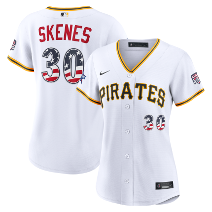 2026 All-Star Edition Stars & Stripes Women's Pittsburgh Pirates Paul Skenes Nike White Stadium Jersey
