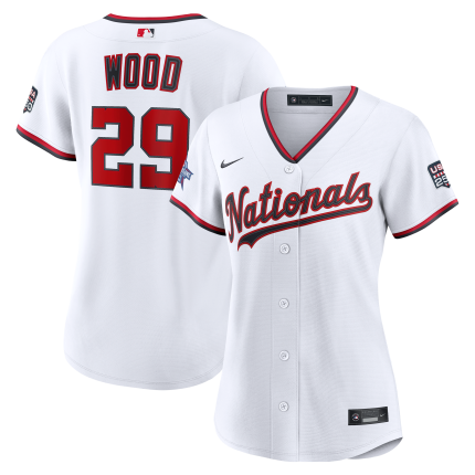 2026 All-Star Game Women's Washington Nationals James Wood Nike White Replica Jersey
