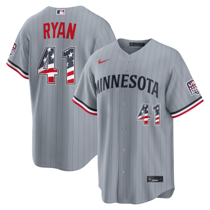 Fourth of July Men's Minnesota Twins Joe Ryan Nike Gray USA 250 Stadium Jersey