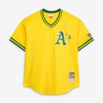 Men's Athletics Mark McGwire Mitchell & Ness Gold Authentic Batting Practice Jersey