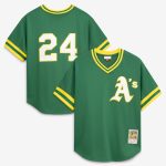 Men's Athletics Rickey Henderson Mitchell & Ness Green Authentic Batting Practice Jersey