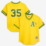 Men's Athletics Rickey Henderson Mitchell & Ness Yellow Authentic Batting Practice Jersey