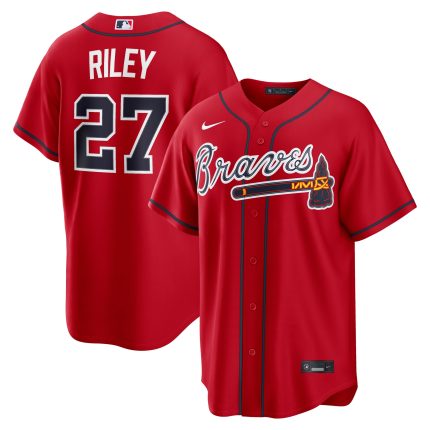 Men's Atlanta Braves Austin Riley Nike Red Alternate 2 Replica Jersey