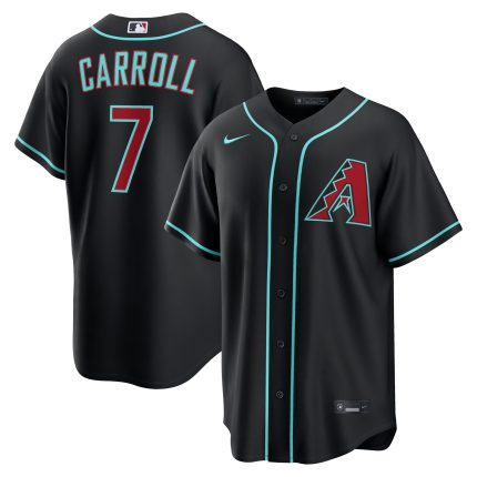 Men's Arizona Diamondbacks Corbin Carroll Nike Black Alternate Replica Jersey