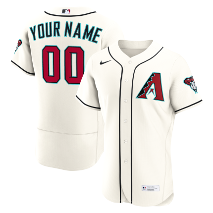 Men's Arizona Diamondbacks Nike Cream Home Authentic Custom Jersey