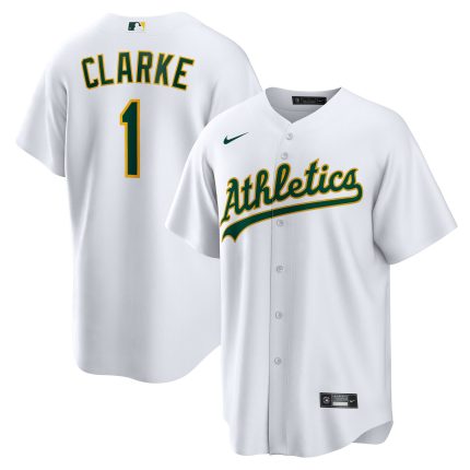 Men's Athletics Denzel Clarke Nike White Home Replica Jersey