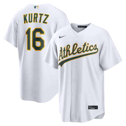 Men's Athletics Nick Kurtz Nike White Home Replica Jersey