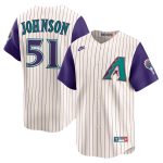 Men's Arizona Diamondbacks Randy Johnson Nike Black Throwback Cooperstown Collection Limited Jersey