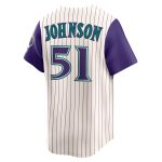 Men's Arizona Diamondbacks Randy Johnson Nike Black Throwback Cooperstown Collection Limited Jersey
