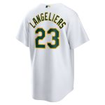 Men's Athletics Shea Langeliers Nike White Home Replica Jersey