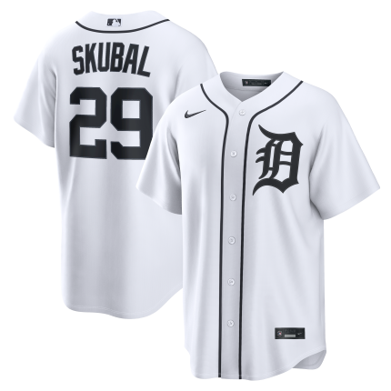 Men's  Detroit Tigers Tarik Skubal Nike White Home Replica Jersey
